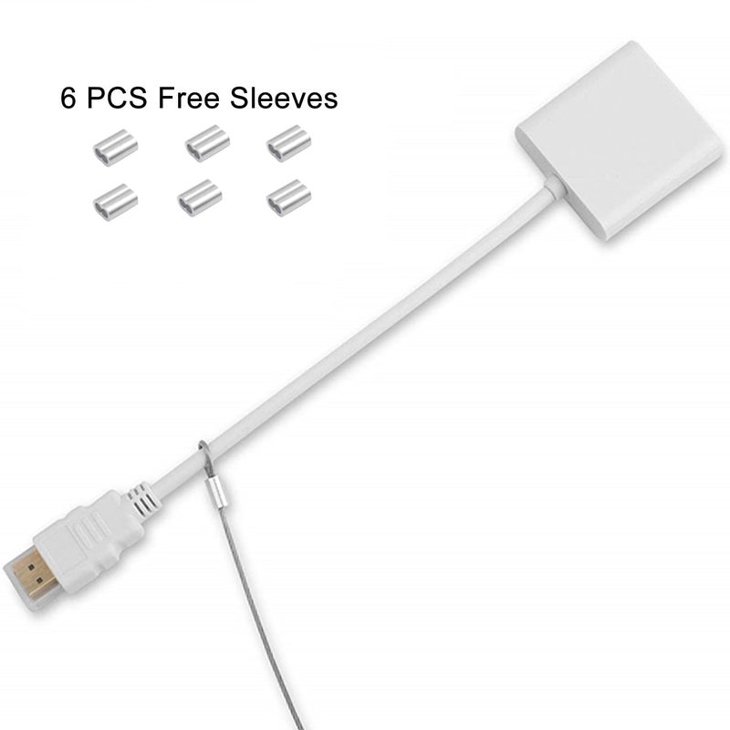Ciyebst 50 Pack Adjustable Cable Tether Universal Computer Adapter Lock Kit DIY Kit Stainless Steel with Nylon Coat Tether Computers Adapters - Image 3